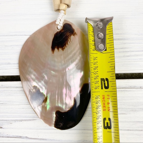Bohemian Style Boho Wood Shell Statement Necklace - Picture 10 of 10